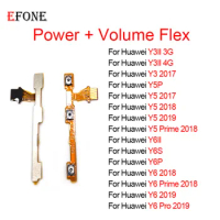 10PCS For Huawei Y3 Y5P Y5 Y6 2 Y6S Y6P Y6 Pro Prime 2017 2018 2019 Power On Off Button Volume Switch Key Control Flex Cable
