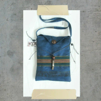 Terbaru!! Gypsy Lurik Almond |Tas Etnik|Tas Tenun|Tas Slempang Tenun| - Navy