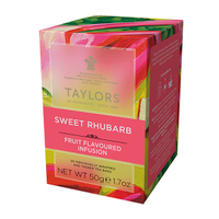 即期英國Taylors泰勒茶 -玫瑰果大黃風味茶 無咖啡因 茶包 Sweet Rhubarb 2.5g*20入/盒 -良鎂