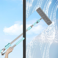 【現貨】擦玻璃器雙面伸縮桿高樓擦窗神器刮搽噴水玻璃刷清洗窗戶工具家用