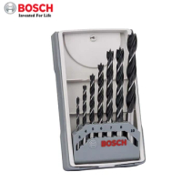 Bosch Professional 7pc Brad Point Wood Drill Bit Set For Soft- and Hardwood 3-10 mm Accessories Drill Driver and Drill Stand