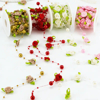 (2 Meters/bag) Ribbons Flowers Wedding Parties Bead Chains Arches Chair Backs Handmade DIY Wedding M