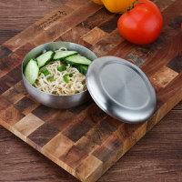韓式304不銹鋼圓形帶蓋米飯碗砂光泡菜碗  韓國料理小碗留樣盒