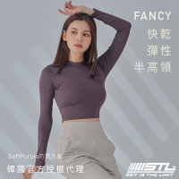 STL yoga FANCY CROP LS 女 韓國 合身 短版 運動機能 長袖上衣 SoftPurple巧克力紫