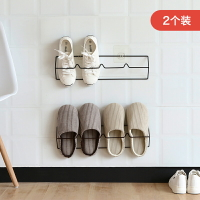 2個裝浴室拖鞋架墻壁掛式免打孔門后鞋托掛架家用衛生間收納掛鉤