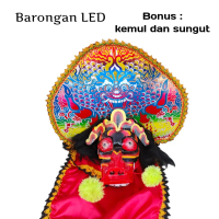 Barongan Led Full Kayu devil anak (bonus kemul dan set lainya) , caplok kayu mainan anak kesenian tr