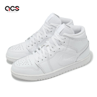 Nike 休閒鞋 Air Jordan 1 Mid 男鞋 白 全白 中筒 AJ1 554724-136