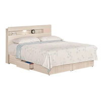 【BODEN】斯緹5尺粉色雙人抽屜床組(LED燈床頭片+三抽收納床底-不含床墊)