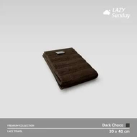 Handuk Kecil / Handuk Muka / Face Towel - Premium Towel 30x40 cm - LAZY Sunday Dark Choco