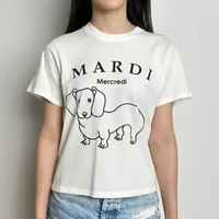 Kaos MARDI MERCREDI DOG DJANJI SIDE BLACK WHITE TSHIRT SLIM 100% ORIGINAL One Size