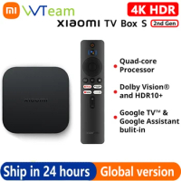 Global Version Xiaomi Mi TV box s 2nd gen 4K Ultra HD BT5.2 2GB 8GB Google TV Google Assistant Smart tv box android 2023