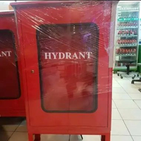Hydrant Boc C Outdoor Kaca Komplit Isi Rubber 2.5x30m,Nozzle 2.5" dan Hoserack dan Kunci Pillar