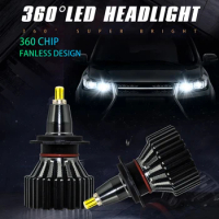 Valesun 360 Degree Auto LED Headlamp For H7 Auto Fog Light Without Fan H8 H9 H11 9005 9006 Car Bulb 6000K Error Free