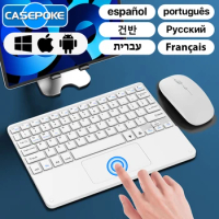 CASEPOKE Bluetooth Keyboard For Tablet Smart Phone Wireless Touchpad Keyboard For IOS Android Windows For iPad Keyboard Mouse