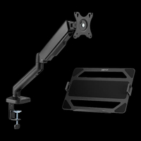 เซ็ต Ergo Monitor Arm Cybot สีดำ แขนจับจอคอม มาพร้อม แท่นวางโน็ตบุ๊ค แลปท็อป Lunio Ergo Cypad สีดำ (