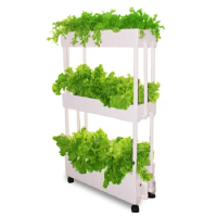 Searea NFT Indoor Hydroponic Growing Systems 3 Layers Home Garden Tower Hydroponics Kit 3 Layers 42 Holes