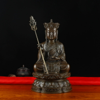 純銅地藏王菩佛像銅擺件家居供奉客廳工藝品擺設九華山地藏王菩薩