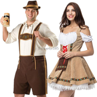 Male Woman Oktoberfest Costume Traditional Couple German Bavarian Beer Outfit Cosplay Halloween Carn
