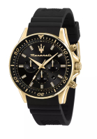 Maserati 父親節禮物【2年保養】 瑪莎拉蒂 Sfida 44mm 金色錶殼 男裝三眼多功能手錶 R8871640001