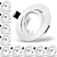 Black/White LED Downlights Frame Round Fixture Holders Adjustable for MR16 GU10 Bulb Holder Recessed LED Spot Light