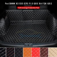 Leather Rear Trunk Mat For BMW X5 E53 E70 F15 G05 X4 F26 G02 Trunk Full Coverage Protection Cargo Carpet Liner Anti Dirty Mat