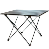 【WIDE VIEW】68x47cm超輕量耐重鋁合金折疊桌(露營桌 摺疊桌 野餐桌 戶外桌 垂釣桌 蛋捲桌/T6847)