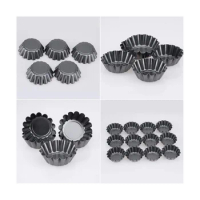 20Pcs Non-Stick Cake Pan Mold Pizza Cake Muffin Mold Egg Tart with Ruffled Edge,Bakeware Pie Tins for Toaster Oven