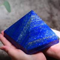 【SmileRocks 石麥】石麥水晶原礦 青金石金字塔No.080580901(不附板子)