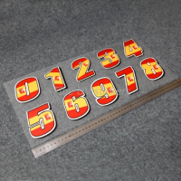 Personality Spain Digital Die-cut UV Decals Spain National Emblem Flag PVC Stickers Suitable for Moto, Cars, Laptops, Helmets