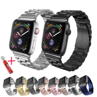 Strap For apple Watch band 44mm 40mm 42mm 38mm Stainless Steel metal Link Bracelet wristband iwatch series 6 5 4 3 7 45mm 41mm
