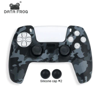 Data Frog Camo Protective Skin Cover For SONY Playstation 5 Silicone Case Grip for PS5 Controller Accessories