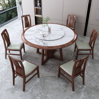 實木巖板餐桌椅組合烏金木餐桌現代簡約可伸縮家用桌子小戶型飯桌