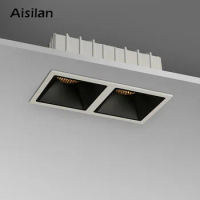 Aisilan Square LED Embedded Ceiling Spotlight 7W 14W CRI97 with Honeycomb Anti-glare Recessed Downlight for Living Room Aisle
