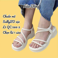 Sandal Nữ Đế Cao 5 Phân Hai Quai Ngang Hàng Quảng Châu Quai tròn 566-3 Sandal Sally hãng xịn QC chuẩ