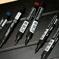 記號筆黑色馬克勾線快干防水筆油性不掉色快遞大頭筆不可擦粗筆粗頭速干彩色物流涂碼記號筆