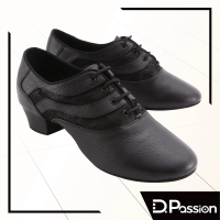 D.Passion x 美佳莉舞鞋 65001 黑羊皮 1.5吋(拉丁練習鞋)
