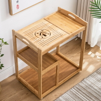 茶水桌 茶桌邊櫃側櫃雞翅木燒茶櫃自動上水茶水櫃下置水桶放茶葉的小櫃子【MJ193182】