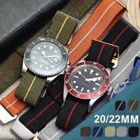 20mm 22mm Elastic Nylon Strap for Tudor Watch Band for Seiko Bracelet for Rolex for Amazfit Troops Parachute Bag Watchband Belt