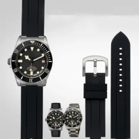 Silicone watch band accessories, suitable for Tudor pelagos Tomahawk 25500, 25600, soft waterproof rubber band 22mm