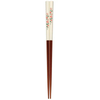 【DAIDOKORO】日本製頂級天然實木筷子 植物花彩繪筷 粉色(防滑加工/洗碗機適用)