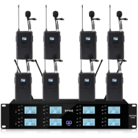 Wireless Microphone Lavalier Microphone Professional 8Ch UHF System for Karaoke KTV Live Stage Performance Teaching Conference