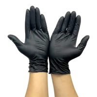 10pcs Nitrile Gloves Kitchen Disposable Latex Gloves Laboratory Protective Household Cleaning Gloves Black