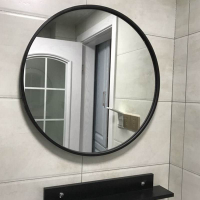 順豐包郵免打孔壁掛鏡圓形鏡子化妝鏡浴室鏡廁所圓鏡裝飾鏡試衣鏡