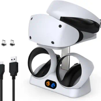 Charging Station Base for PSVR2 Controller VR Headset Display Stand Dual Handle Charge for PS VR2 Playstation VR2 Accessories
