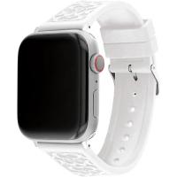 【COACH】Apple Watch 錶帶 42/44/45mm 適用 矽膠錶帶 - 白色(不含手錶)
