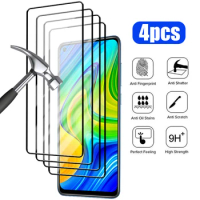 4PCS Full Cover Protective Glass for Xiaomi Redmi Note 11 10 9 8 12 Pro 10S 9S Screen Protector for Redmi 9C 9T 9A 10C 8 7 Glass