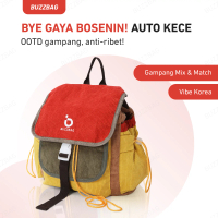 BuzzBag - Mini Mustard Gravel Backpack Backpack Mini Ransel Sekolah Tas Ransel Kecil Tas Laptop Cord