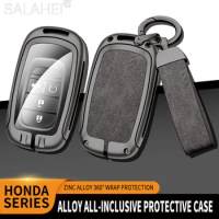 Zinc Alloy Leather Car Remote Key Case Cover For Honda Civic 11th Gen Accord Vezel Freed Pilot CRV 2021 2022 Protector Accessory