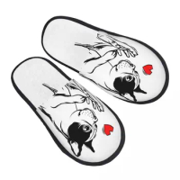 Boston Terriers Love Mistress Dogs House Slippers Women Soft Memory Foam Slip On Hotel Slipper Shoes