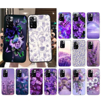 Purple Flower Phone Case For Xiaomi Redmi note 13 12 Pro 11S 11 10 Pro 10S Note 12R 12S 12 13 Pro Redmi 10 13C 9C